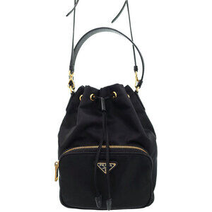 Prada Duet 2way Bucket Shoulder Bag Black